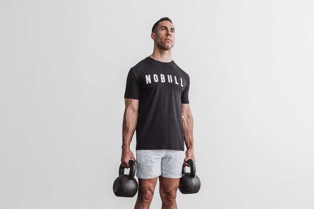 T-Shirts NOBULL Homme Noir Blanche - NOBULL,France (4751-GKIBF)